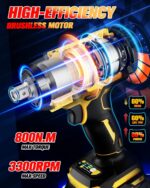 Urjoai Cordless Impact Wrench - 590Ft-lbs (800N.m) Brushless 1/2 inch, 3300RPM H... - Image 3