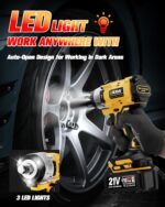 Urjoai Cordless Impact Wrench - 590Ft-lbs (800N.m) Brushless 1/2 inch, 3300RPM H... - Image 8
