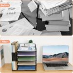LEKETREE Desk Organizers and Accessories, 5-Tier Paper Letter Tray Organizer wit... - Image 3