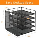 LEKETREE Desk Organizers and Accessories, 5-Tier Paper Letter Tray Organizer wit... - Image 5