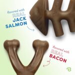 Benebone 2-pack Fishbone/Wishbone Durable Dog Chew Toys, Real Fish, Real Bacon, ... - Image 3