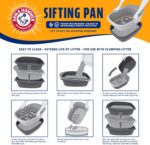 Arm & Hammer Large Sifting Litter Box Scoop Free Cat Litter Tray with Microban, ... - Image 5
