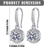 925 Sterling Silver Diamond for Women 2025 Fashion Dangle Earrings Encrusted Ear... - Image 7