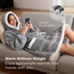 Bedsure Blanket Hoodie, Wearable Blanket Hoodie as Gifts for Mom, Birthday Gifts... - Image 3