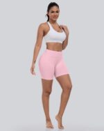 CHRLEISURE Workout Shorts Sets for Women, High Waisted Butt Lifting Scrunch Butt... - Image 3