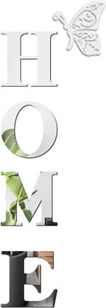 Home Wall Decor Letter Signs, Acrylic Mirror Wall Stickers Decorations for Livin... - Image 3
