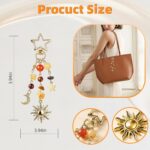 Sun and Moon Keychain Colorful Star Beads Gemstone Charm, Y2K Aesthetic Purse Ch... - Image 6