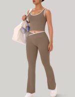 OLCHEE Womens Workout Sets 2 Piece Gym Yoga Outfits Crossover Flare Leggings Cro... - Image 5
