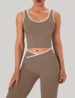 OLCHEE Womens Workout Sets 2 Piece Gym Yoga Outfits Crossover Flare Leggings Cro... - Image 7