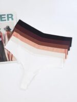 Seamless Thongs For Women V-waisted No Show Thong Seamless Panties Breathable Co... - Image 6