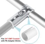 20 Sets T Pipe Connector Tee Clamp Fittings, Fits 3/4" EMT Conduit with PE Adapt... - Image 3