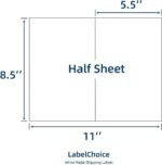 100 Sheets 200 Labels Half Sheet Self Adhesive Shipping Labels for Laser & Inkje... - Image 3
