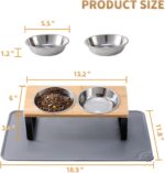 Upgraded Elevated Cat Bowls with Food Mat,15°Tilted Stand Anti Vomiting Raised C... - Image 6