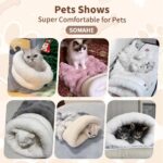 SOMAHE Cat Sleeping Bag for Indoor Cats, Faux Fur Pet Cave Bed & Burrow Nest, Re... - Image 10