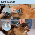 Docrok Pet Grooming Combo - Blue Deshedding Brush with Metal Comb for Detangling... - Image 5