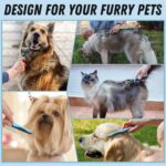 Docrok Pet Grooming Combo - Blue Deshedding Brush with Metal Comb for Detangling... - Image 8