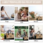 YOOLIFE Personalized Gifts for Women - Initial Jute Tote Bag & Makeup Bag, Birth... - Image 7