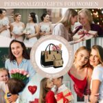 YOOLIFE Personalized Gifts for Women - Initial Jute Tote Bag & Makeup Bag, Birth... - Image 8