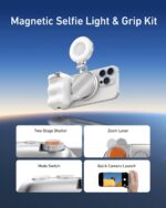 TELESIN Fun Shot Magnetic Phone Camera Grip + C03 Magnetic Selfie Light (Silver)... - Image 4