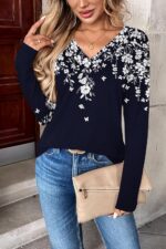 Zeagoo Women Long Sleeve Tops Dressy Casual V Neck Tshirts Basics Tee 2025 Fall ... - Image 3