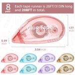 Secopad 8 Pack Scrapbook Tape, Double Sided Tape for Crafts, Adhesive Glue Runne... - Image 6