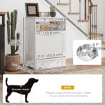 PawHut Dog Feeding Station with Raised Bowls, Dog Food Storage Cabinet with Hang... - Image 8