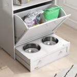 PawHut Dog Feeding Station with Raised Bowls, Dog Food Storage Cabinet with Hang... - Image 10