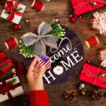 Interchangeable Seasonal Welcome Sign Front Door Decorations, Round Wood Wreath ... - Image 6