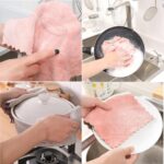 10 Pack Kitchen Cloth, Microfiber Dish Towels Washcloths, Super Absorbent Coral ... - Image 5