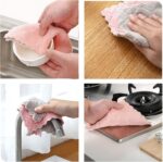 10 Pack Kitchen Cloth, Microfiber Dish Towels Washcloths, Super Absorbent Coral ... - Image 6