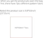 7Pcs 9.8" x 9.8"(25 * 25CM) Cotton Fabric DIY Making Supplies Quilting Patchwork... - Image 3