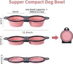 SLSON Collapsible Dog Dual Bowls Reinforced Rim 180 Degrees Flip Over Foldable D... - Image 3