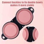 SLSON Collapsible Dog Dual Bowls Reinforced Rim 180 Degrees Flip Over Foldable D... - Image 4