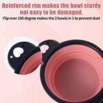 SLSON Collapsible Dog Dual Bowls Reinforced Rim 180 Degrees Flip Over Foldable D... - Image 5