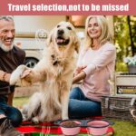 SLSON Collapsible Dog Dual Bowls Reinforced Rim 180 Degrees Flip Over Foldable D... - Image 6