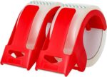 2-Pack Clear Packing Tape with Dispenser-2.7mil x 1.88" x 55Y Heavy Duty Packing... - Image 2