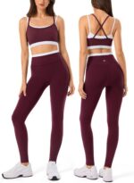 2 Pieces Workout Sets for Women,Seamless Yoga Leggings with Padded Sports Bras,A... - Image 2