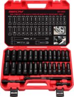 29-Piece 1/2" Drive Impact Socket Set, SAE (3/8 to 1 inch) and Metric (10-24mm) ... - Image 2