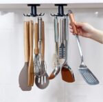2pcs 360 °Rotation Utility Hooks,Under Cabinet Kitchen Hooks,Storage Shelf rv Mu... - Image 2
