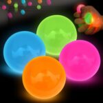 4Pcs Glow in The Dark Sensory Balls, Upgraded Glowing Sticky Balls Stick to The ... - Image 2