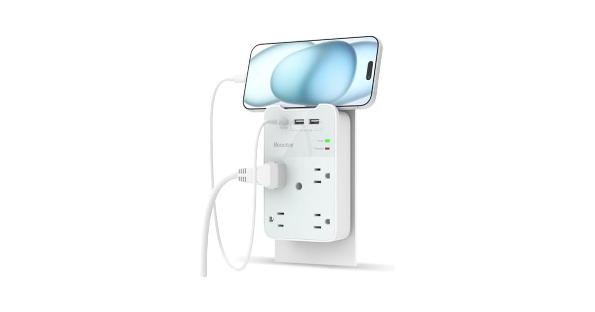 5-Outlet Extender Surge Protector with 3 USB Wall Charger( only $12.49