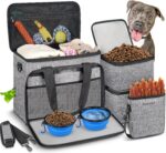 6 Set Dog Travel Bag, Large Pet Travel Kit for Supplies Includes 2 Food Containe... - Image 2