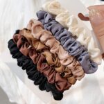 6pcs Elegant French satin headband versatile basic hair rope hair accessory rubb... - Image 2