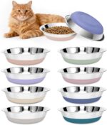 [8 Pack] Stainless Steel Cat Bowls, Cat Dishes Whisker Friendly with Non-Slip Si... - Image 2