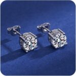 925 Sterling Silver Diamond Stud Earrings for Women - Image 2