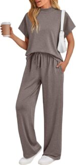 AUTOMET Women's 2 Piece Matching Lounge Sets 2026 Summer Mock Neck Sweatsuits Sh... - Image 2