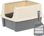Amazon Basics Large Cat Litter Box with High Sides, Open Top for Easy Access, In... - Image 2