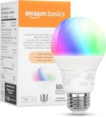 Amazon Basics Smart A19 LED Light Bulb, Color Changing, 9W (60W Equivalent), 800... - Image 2