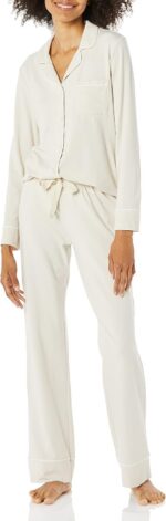 Amazon Essentials Women's Long Sleeve Cotton Modal Pajama Set, Loungewear with F... - Image 2
