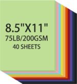 Cardstock 8.5 X 11, 40 Sheets 10 Colors Card Stock, 75lb/ 200gsm Copy Paper, Car... - Image 2
